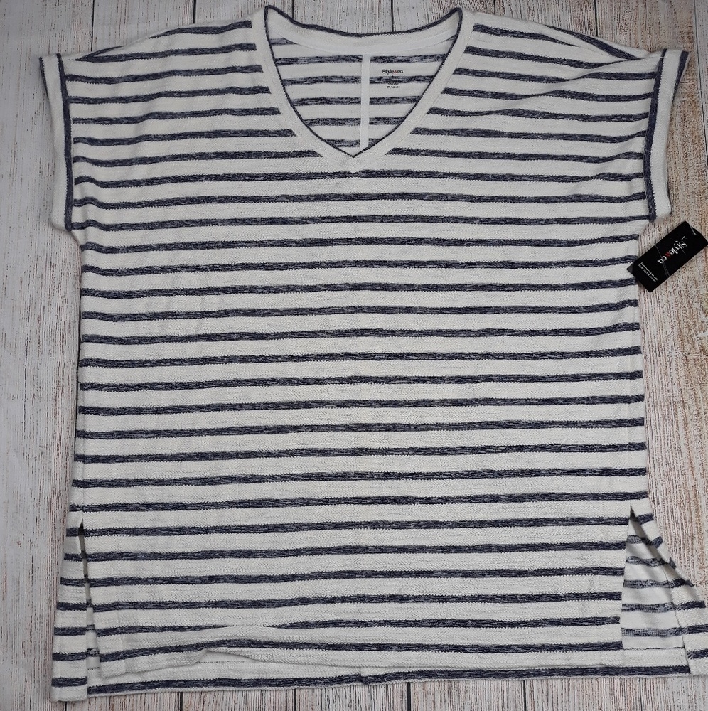 STYLE & Co Striped Sweatshirt Top - Picture 5 of 5